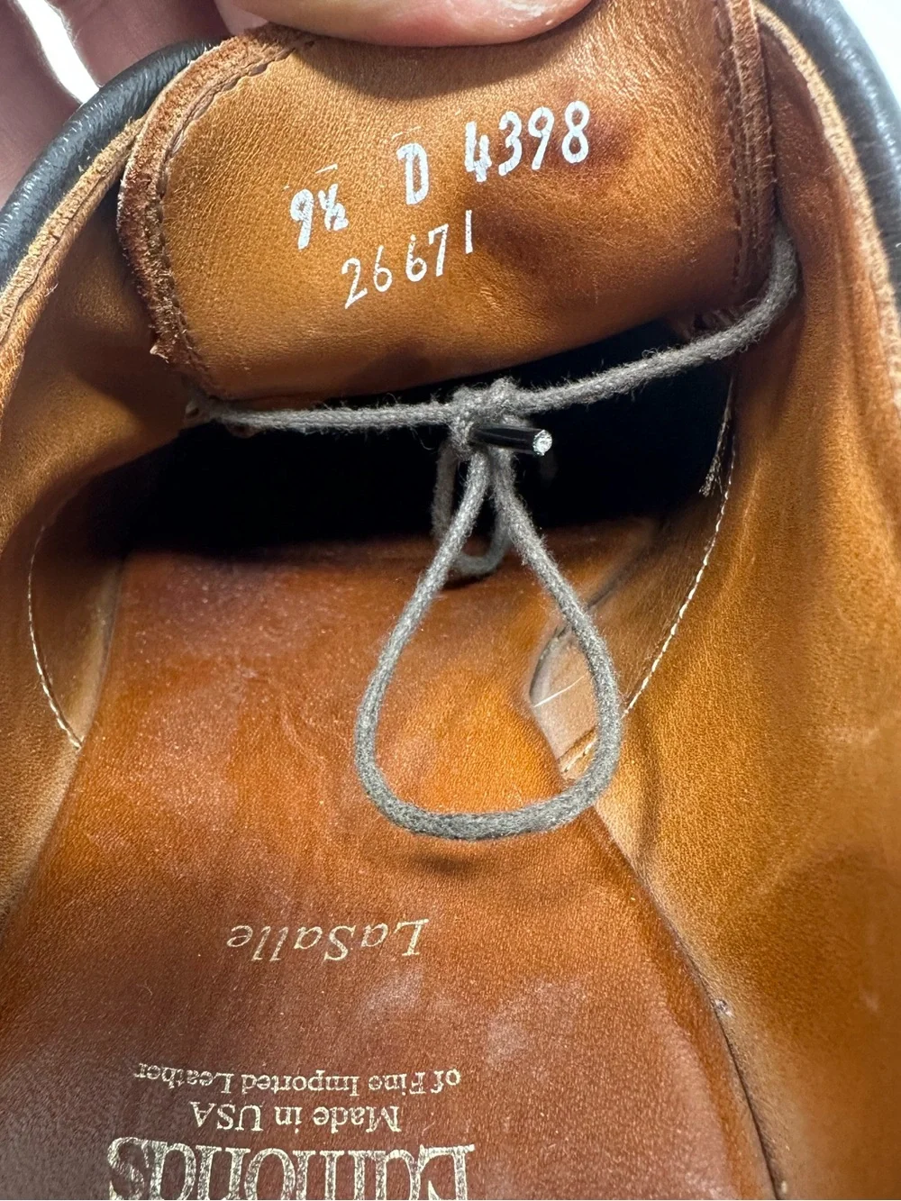 Allen Edmonds LaSalle Derby Shoes Split Toe Chili Brown Leather Size 9.5 Men's